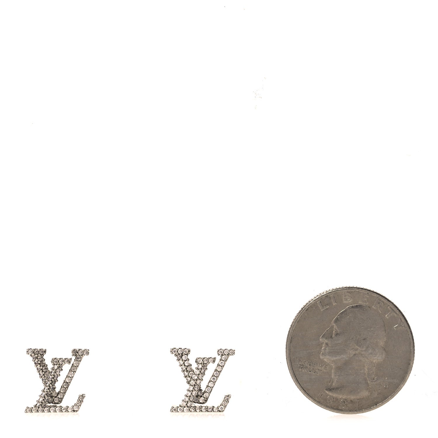 Louis Vuitton Crystal LV Iconic Earrings Silver 2 of 5