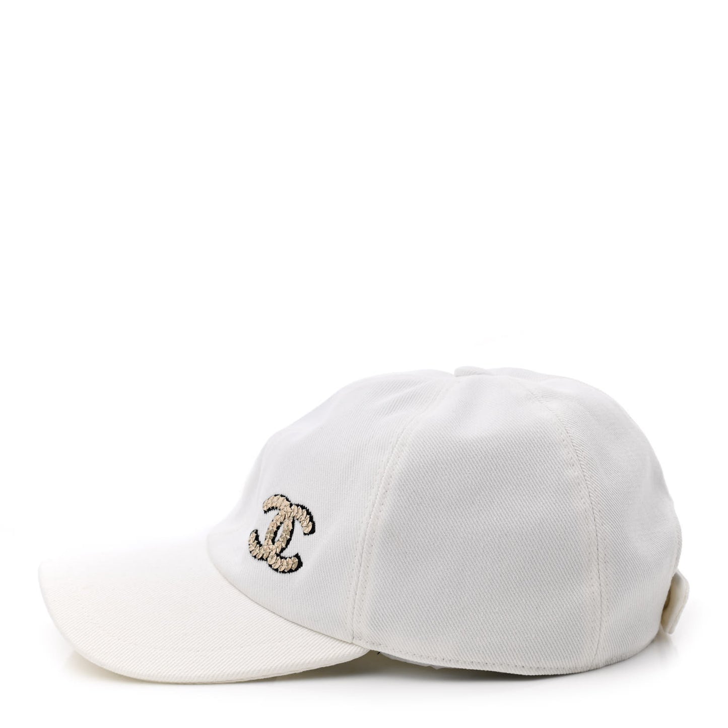 Cotton Sequin CC Cap Hat Ivory
