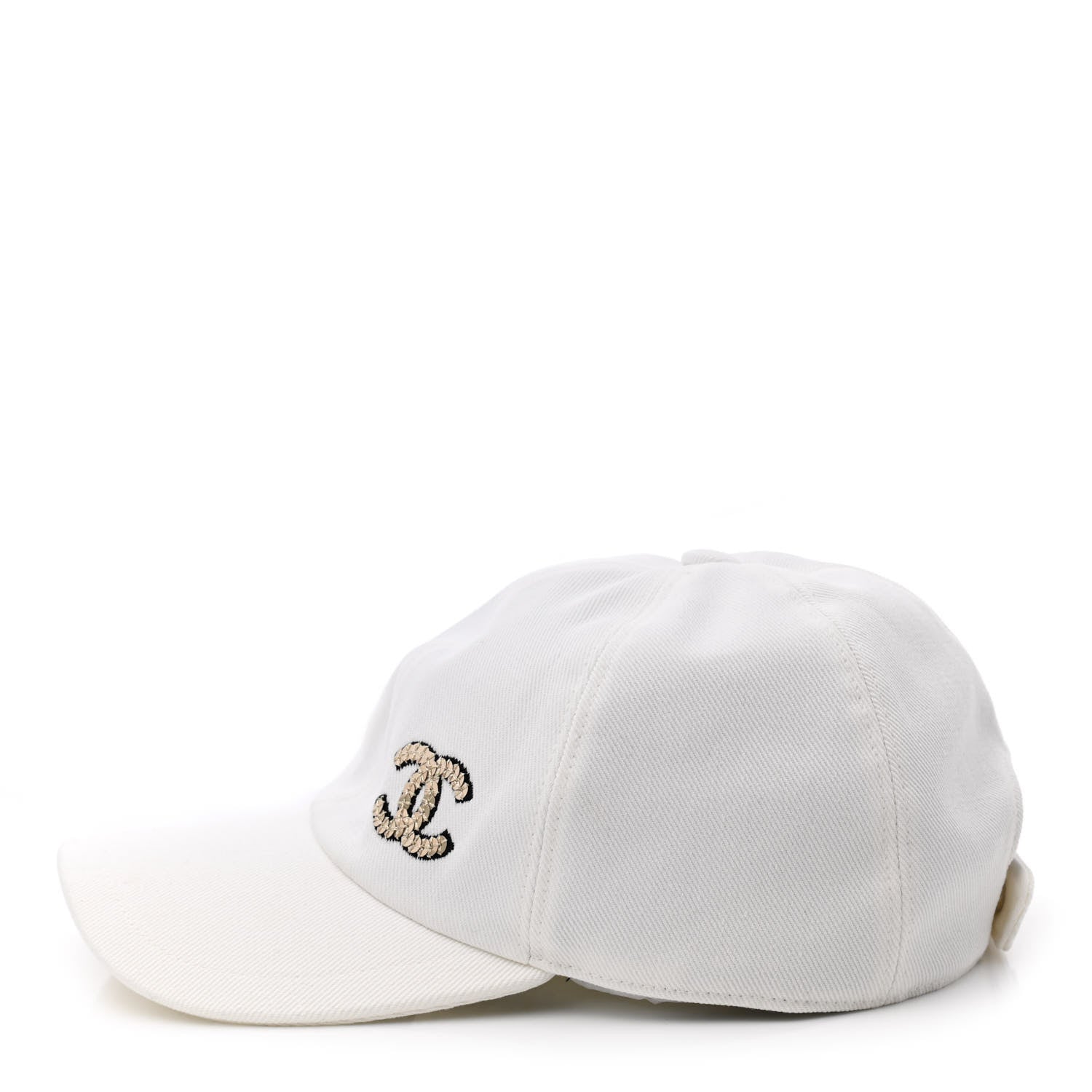 Chanel Cotton Sequin CC Cap Hat Ivory 4 of 8