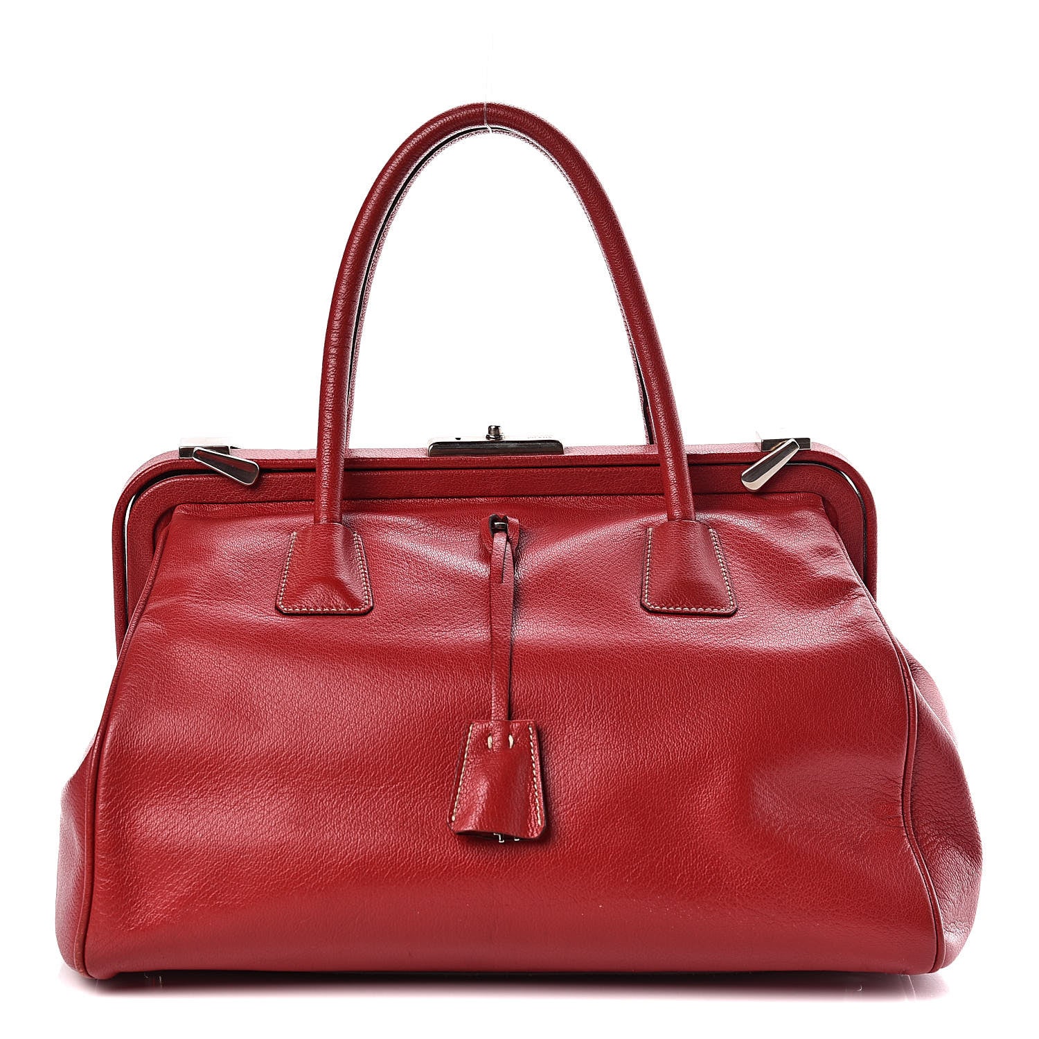 Prada Goatskin Cerniera Doctor Bag Rubino 1 of 14