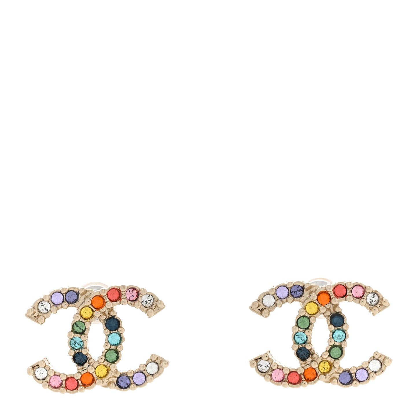 Crystal Over The Rainbow CC Earrings Gold Multicolor