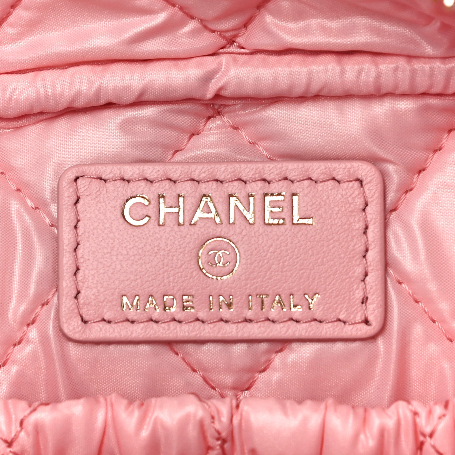 Chanel Caviar Quilted Medium Curvy Pouch Cosmetic Case Light Pink 6 of 10