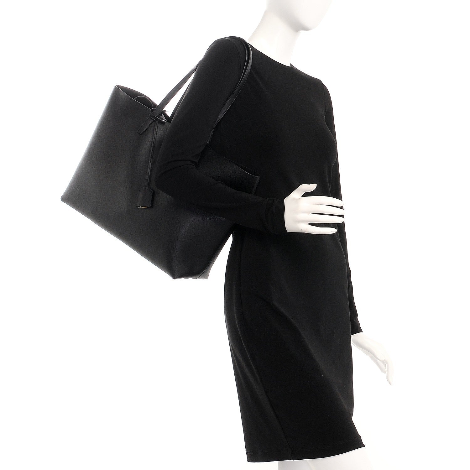 Saint Laurent Calfskin Large Shopping Tote Black 2 of 13