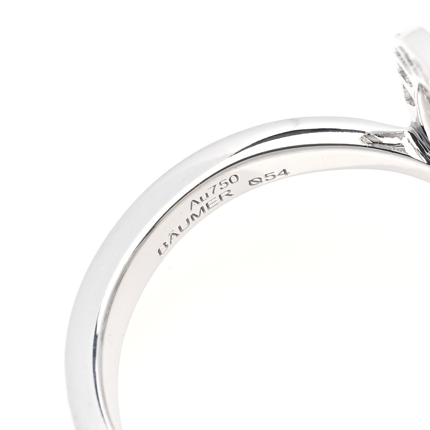 18K White Gold Diamond Fil de Camelia Ring 54 6.75