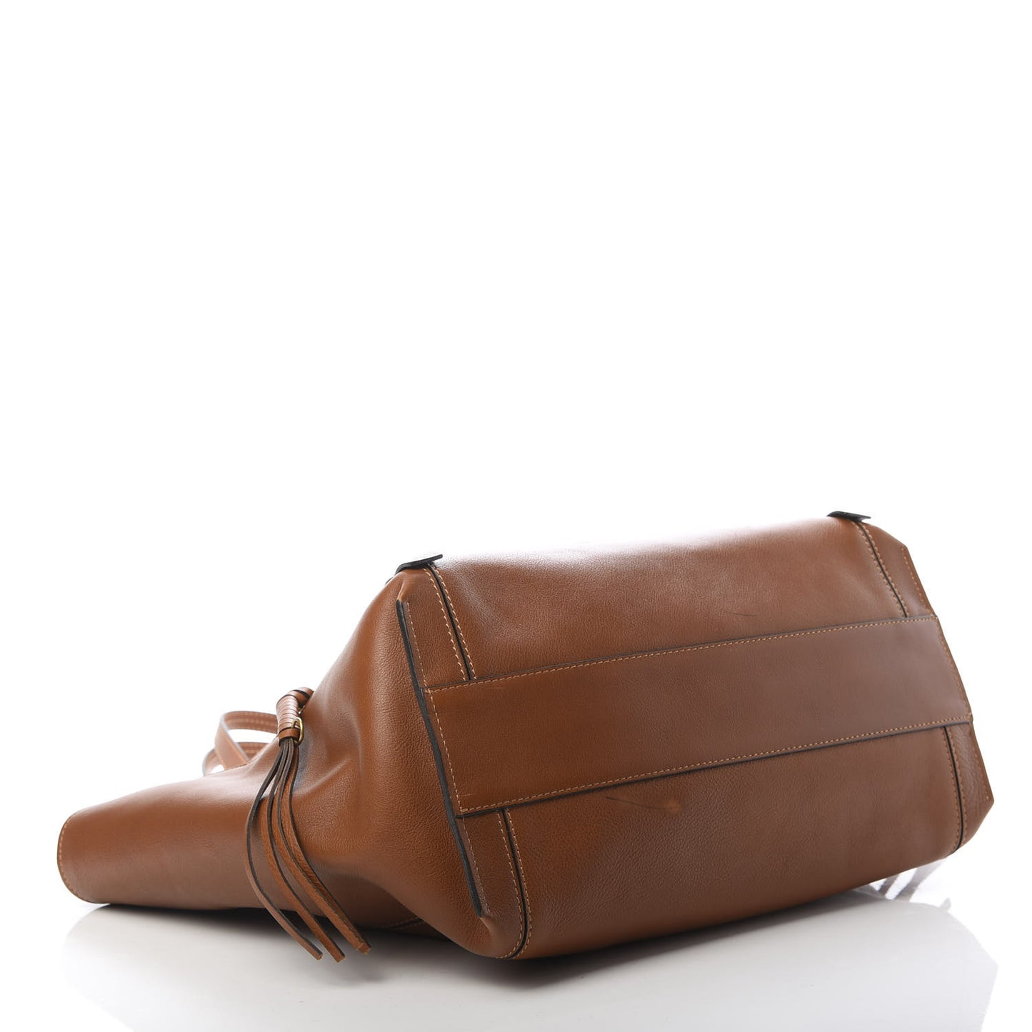 Smooth Calfskin Medium Milo Shopping Tote Caramel