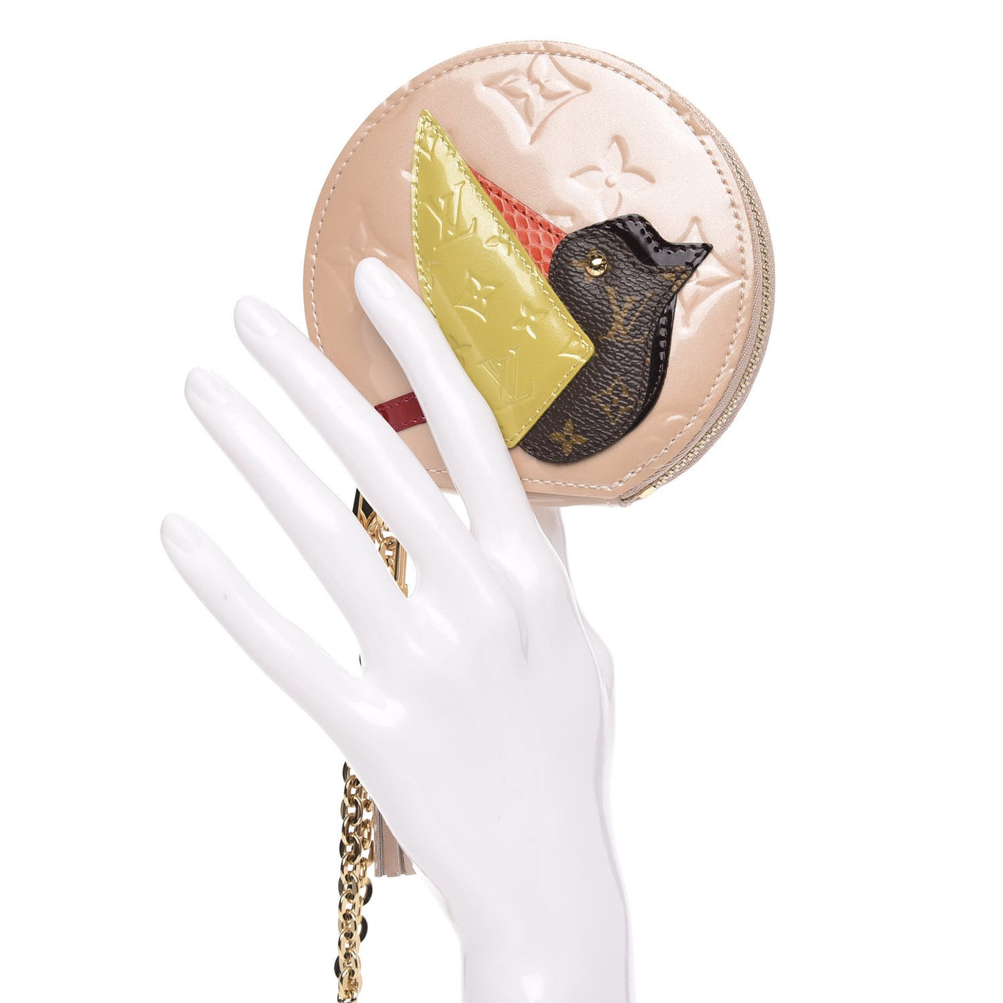Vernis Animania Oiseau Songbird Coin Purse Rose Florentin