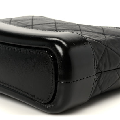 Chanel Aged Calfskin Quilted Small Gabrielle Hobo Black 10 of 10