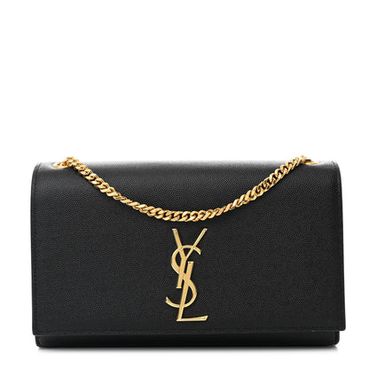 Saint Laurent Grain De Poudre Medium Classic Monogram Kate Satchel Black 1 of 11