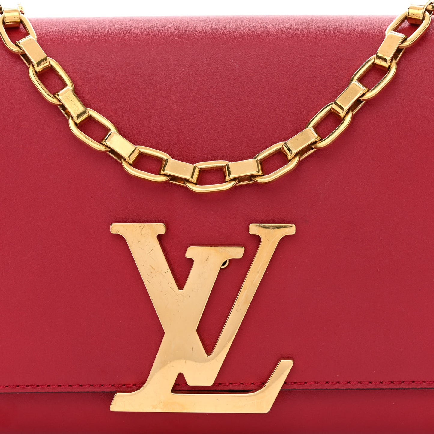 Calfskin Chain Louise MM Red