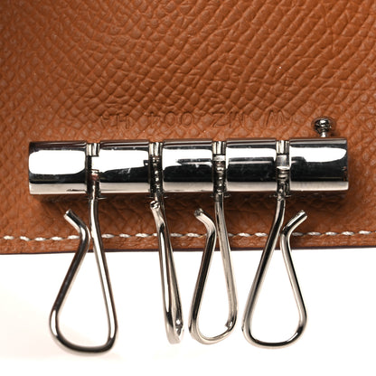 Hermes Epsom Bearn Multicles 4 Key Holder Gold 7 of 10