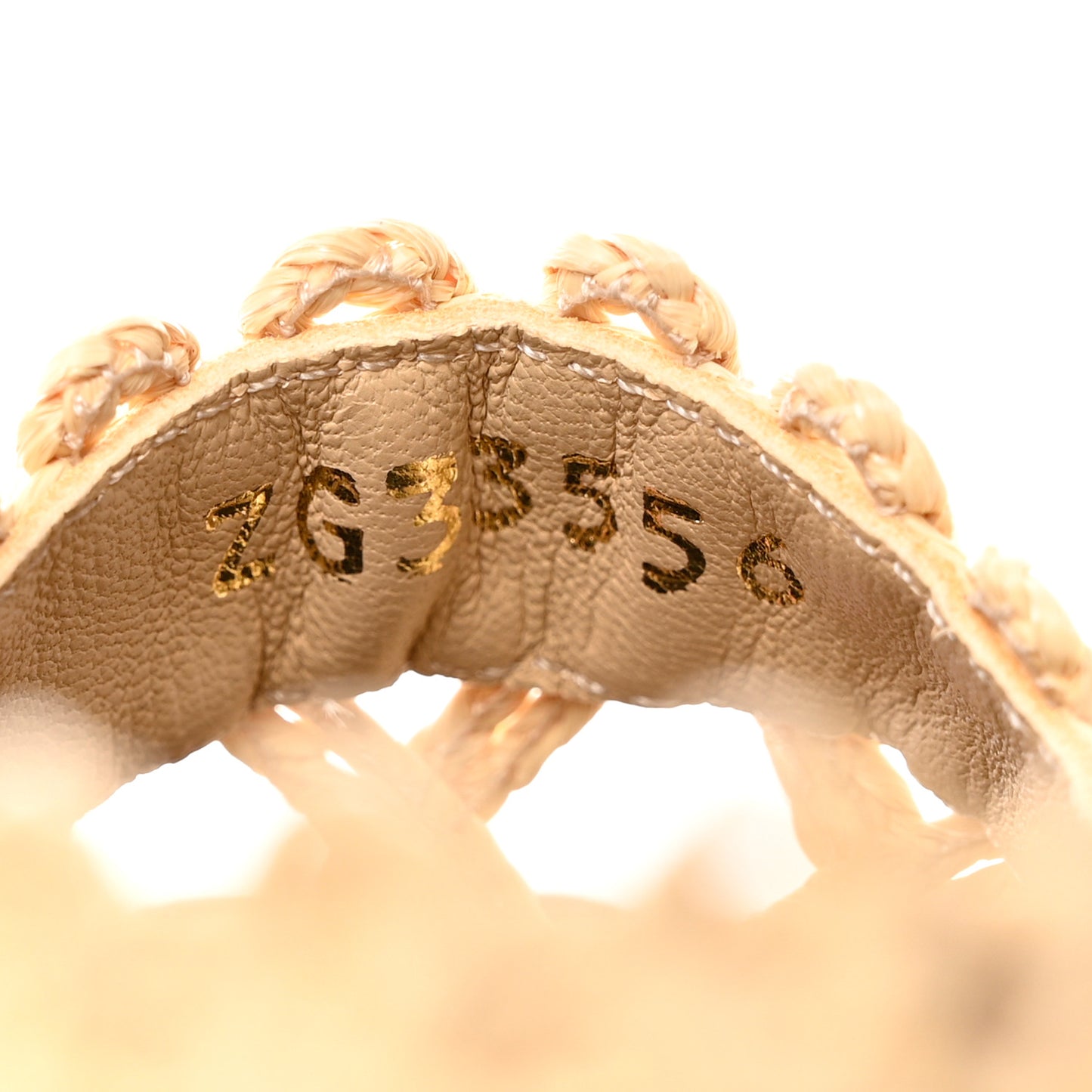 Raffia Fabric CC Espadrilles 36 Beige Black