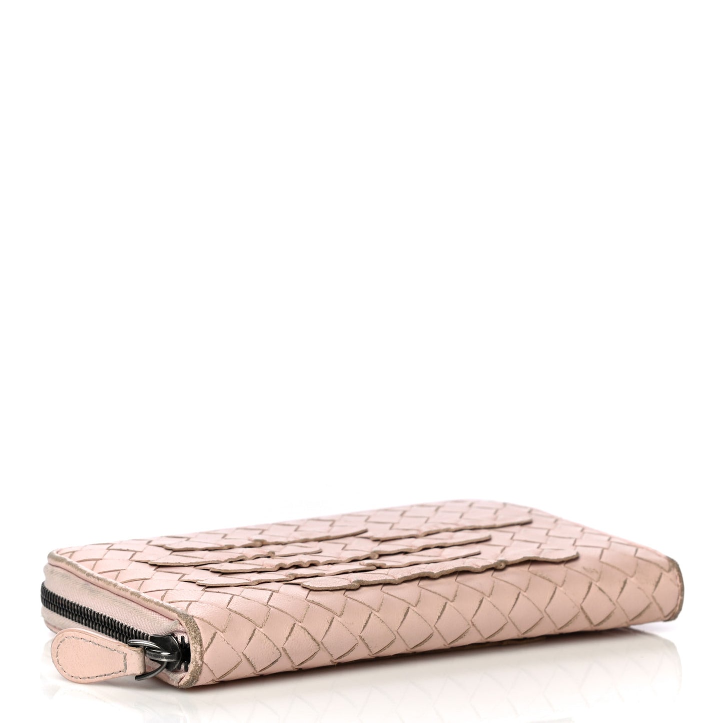 Nappa Intrecciato Zip Around Wallet Petal Pink