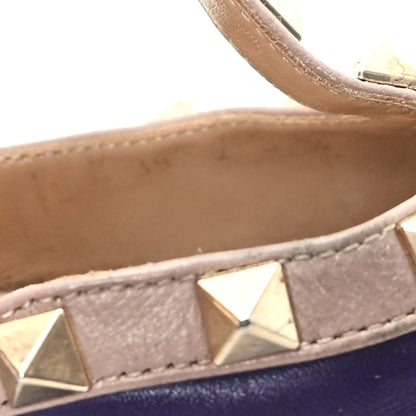 Valentino Garavani Calfskin Nappa Rockstud Ankle Strap 100mm Pumps 39.5 Dark Purple Poudre 9 of 9