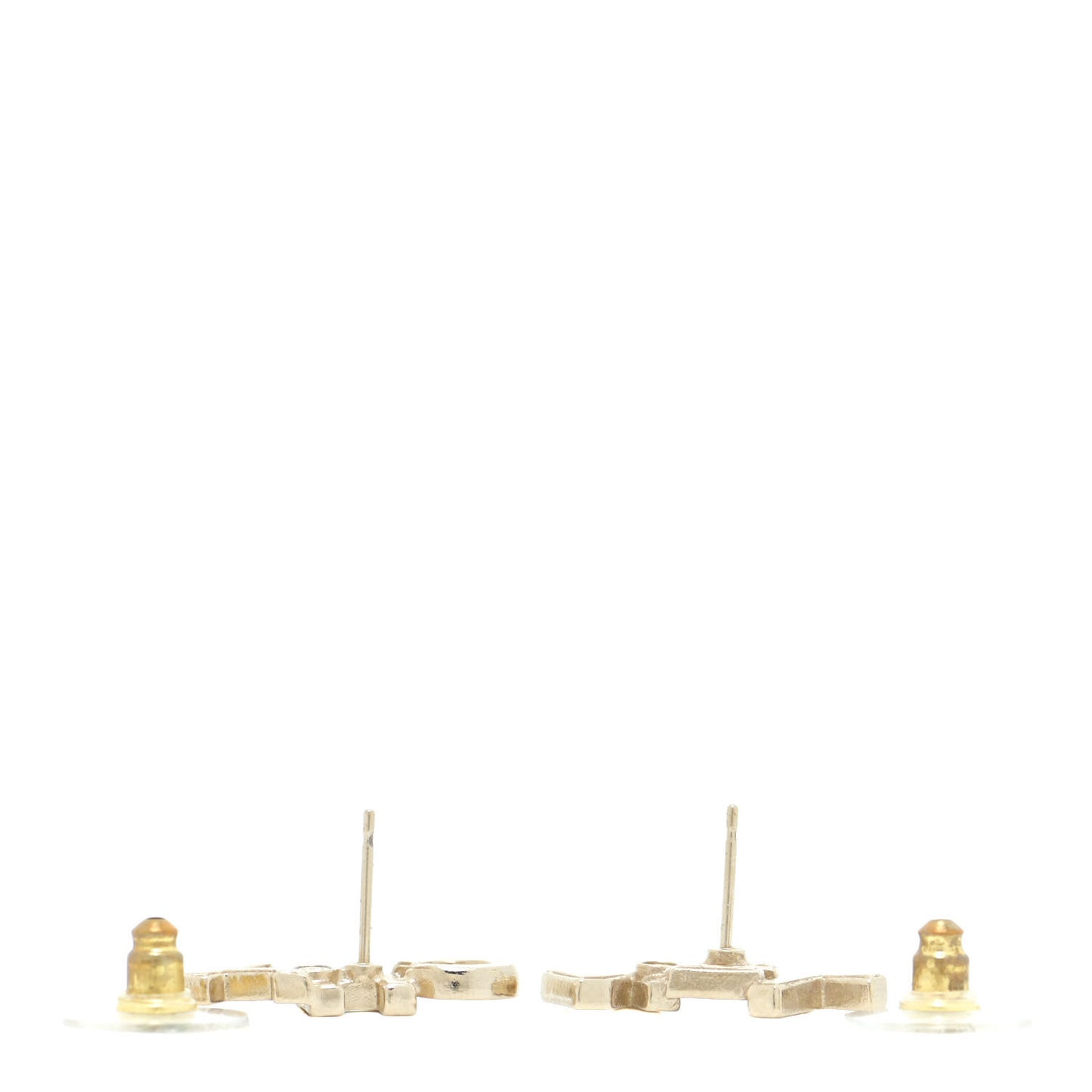 Crystal Pearl Signature Stud Earrings Gold