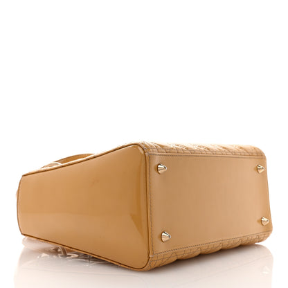 Christian Dior Patent Cannage Medium Lady Dior Beige 4 of 13