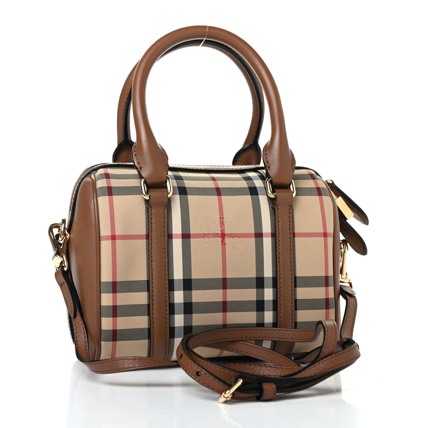 Burberry Horseferry Check Small Alchester Bowling Bag Honey Tan 2 of 4