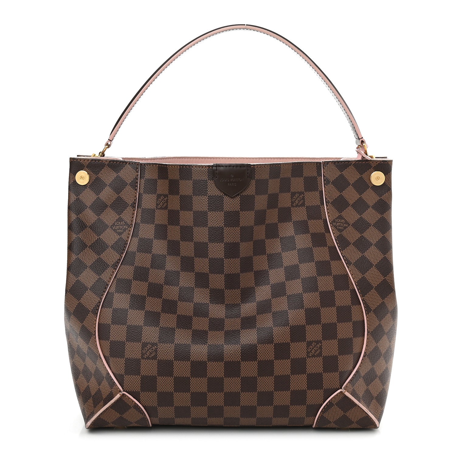 Louis Vuitton Damier Ebene Caissa Hobo Rose Ballerine 1 of 8