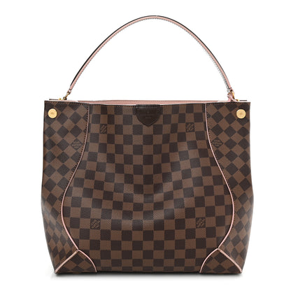 Louis Vuitton Damier Ebene Caissa Hobo Rose Ballerine 1 of 8