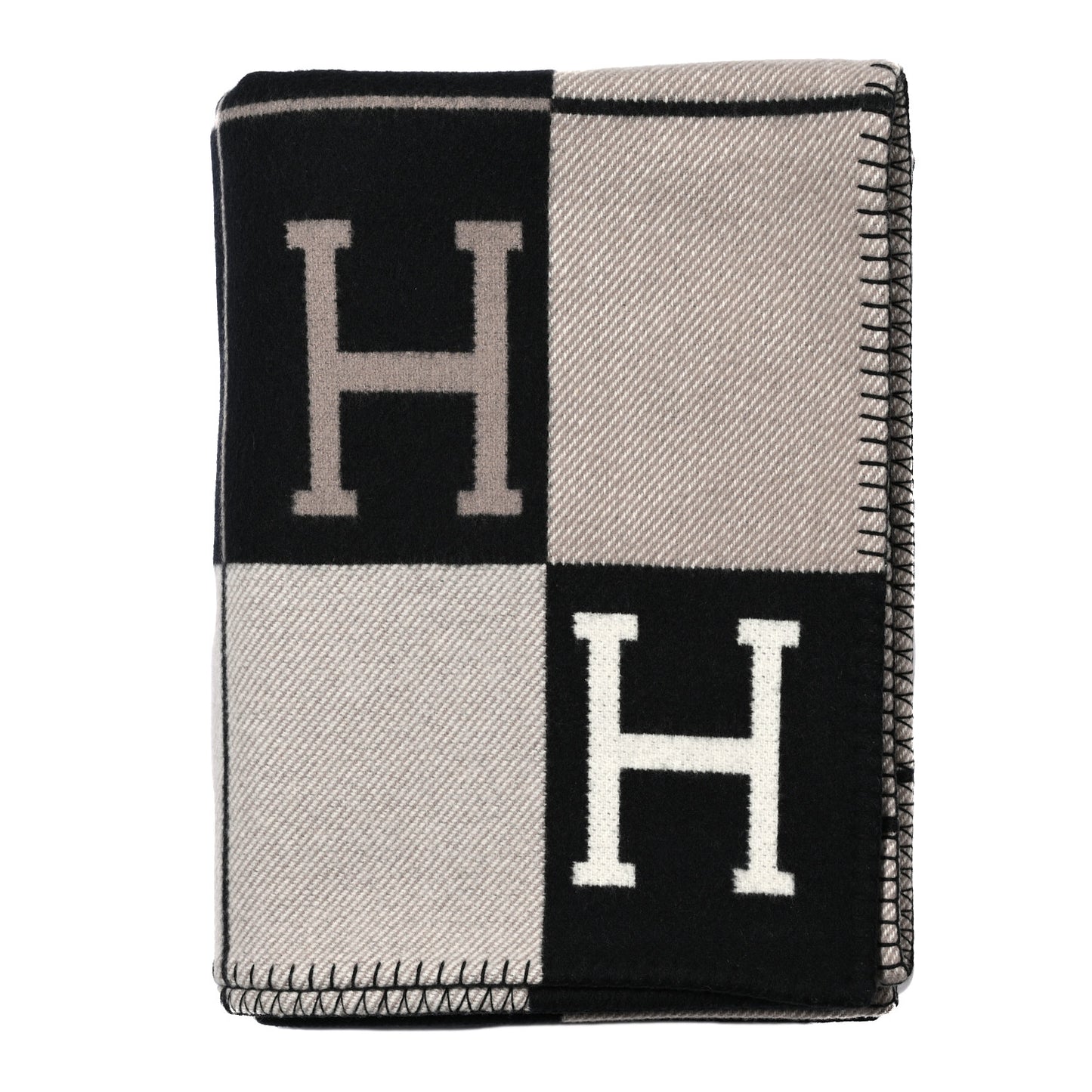 Wool Cashmere Avalon III Blanket Ecru Black
