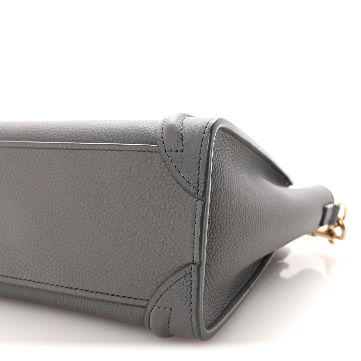 Baby Drummed Calfskin Nano Luggage Kohl