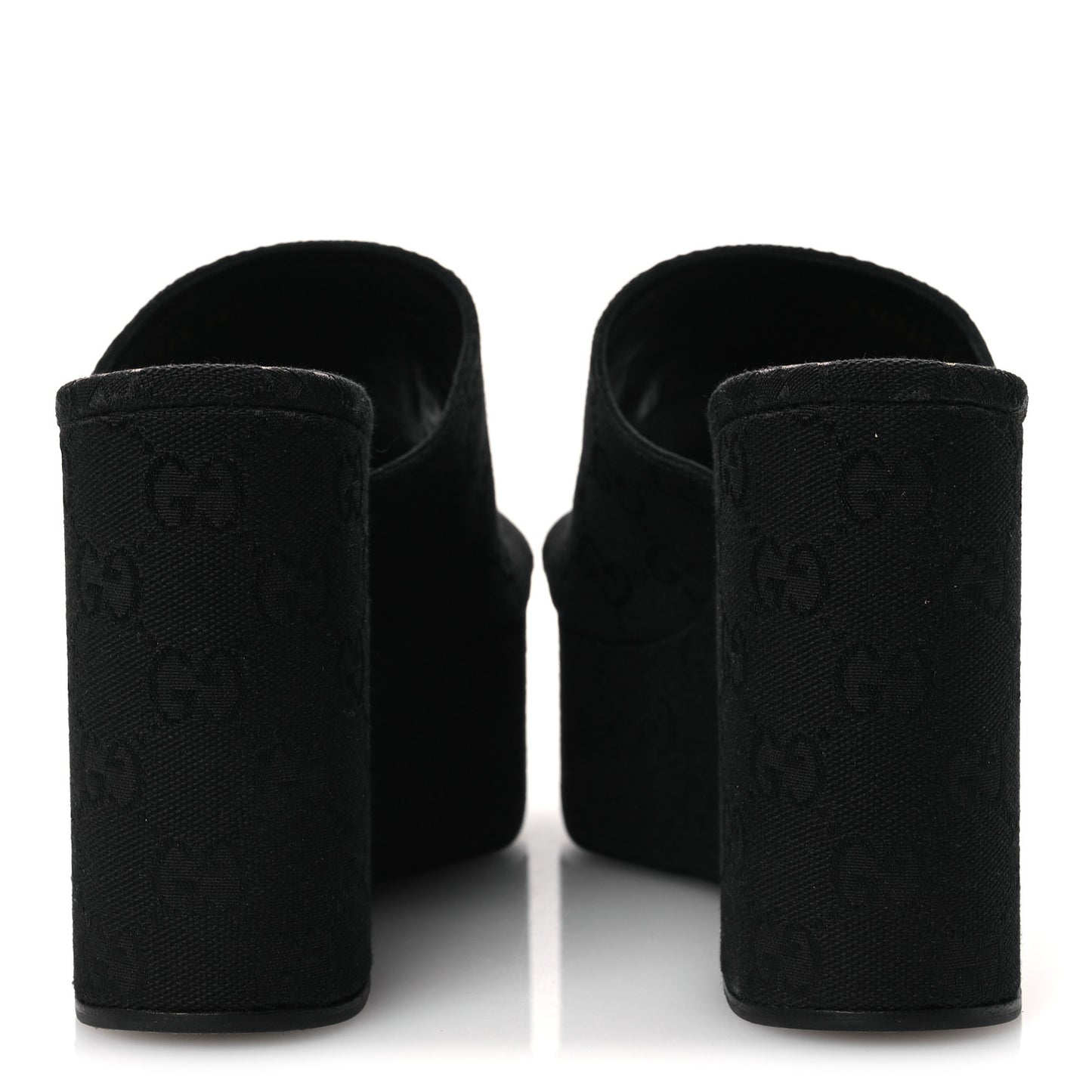 Monogram Wedge Platform Sandals 39.5 Black