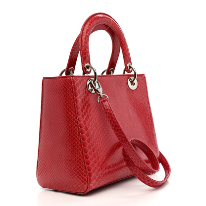 Christian Dior Snakeskin Medium Lady Dior Pink 3 of 15