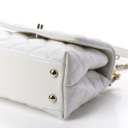 Chanel Iridescent Caviar Quilted Extra Mini Coco Handle Flap Ivory 6 of 10