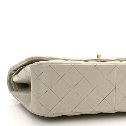 Chanel Lambskin Quilted Jumbo Double Flap Grey 8 of 9