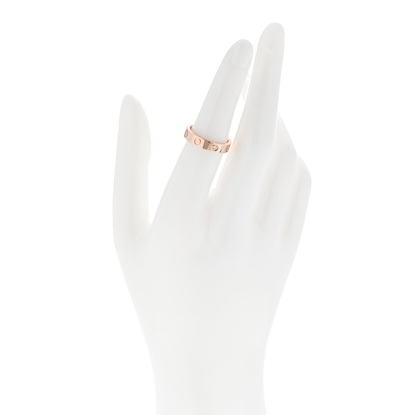 18K Pink Gold Diamond 4mm LOVE Wedding Band Ring 52 6