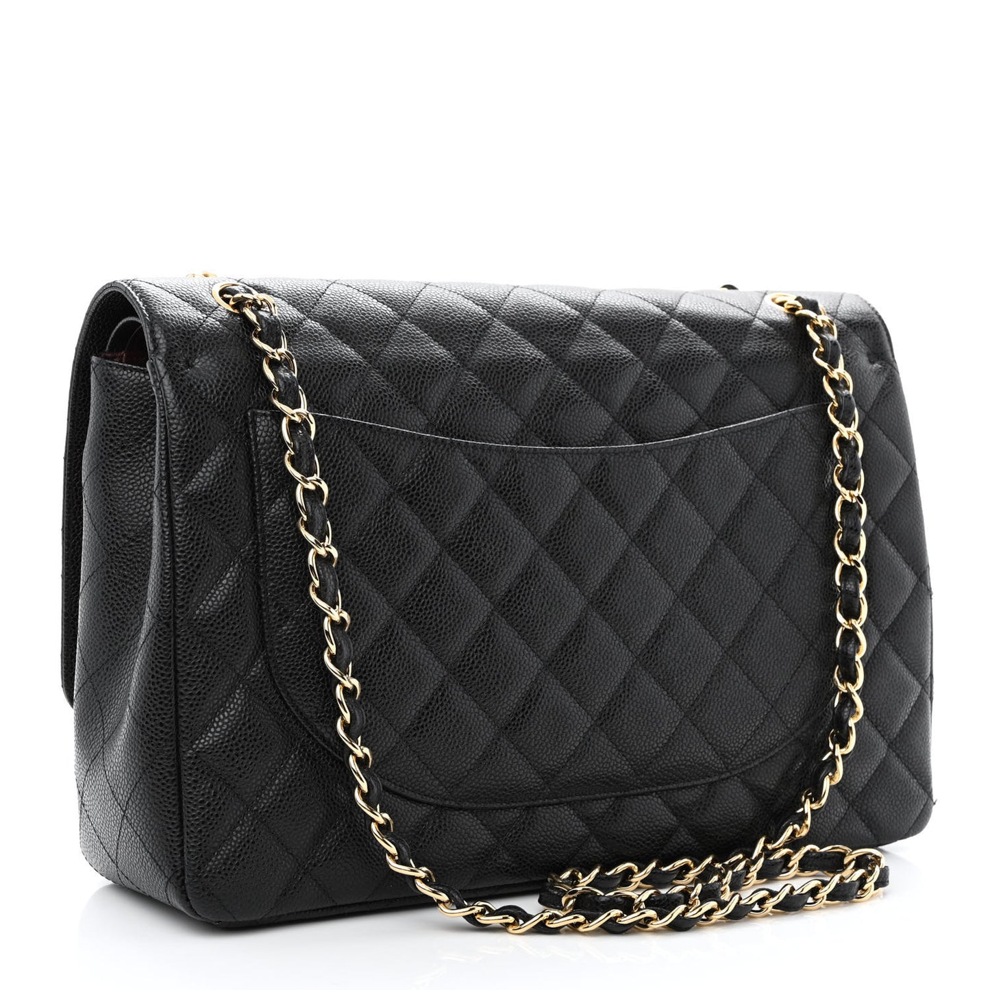 Caviar Quilted Maxi Double Flap Black
