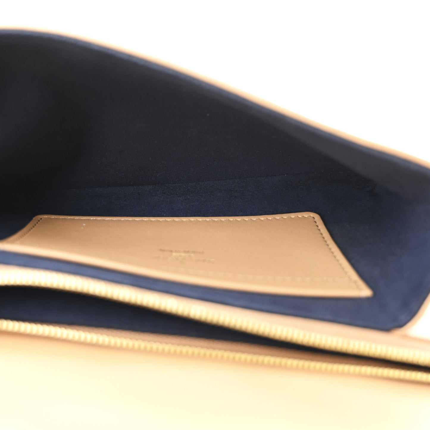 Lambskin Embossed Monogram Pochette Coussin Camel