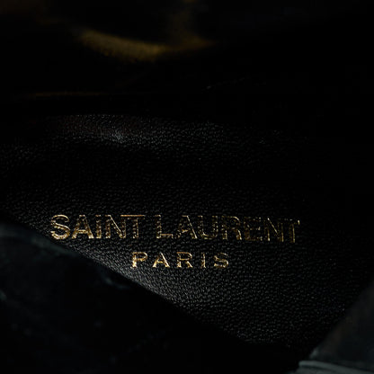 Saint Laurent Shiny Snakeskin Joplin Buckle Booties 37.5 Black 8 of 9