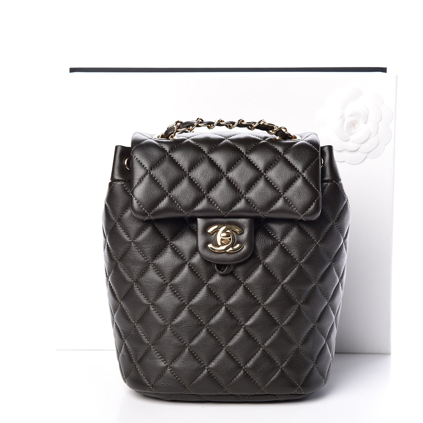 Calfskin Quilted Mini Urban Spirit Backpack Dark Brown