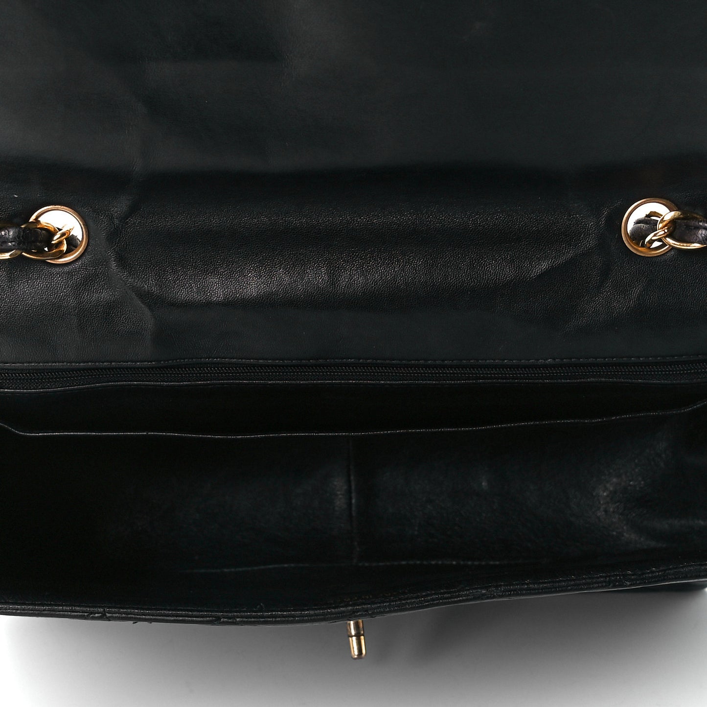 Lambskin Quilted Jumbo Single Flap Black