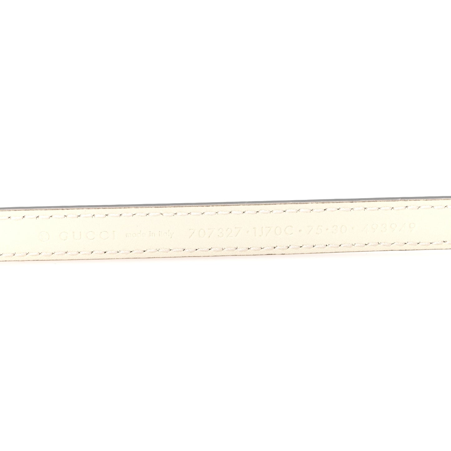 Patent Double G Thin Belt 75 30 Mystic White
