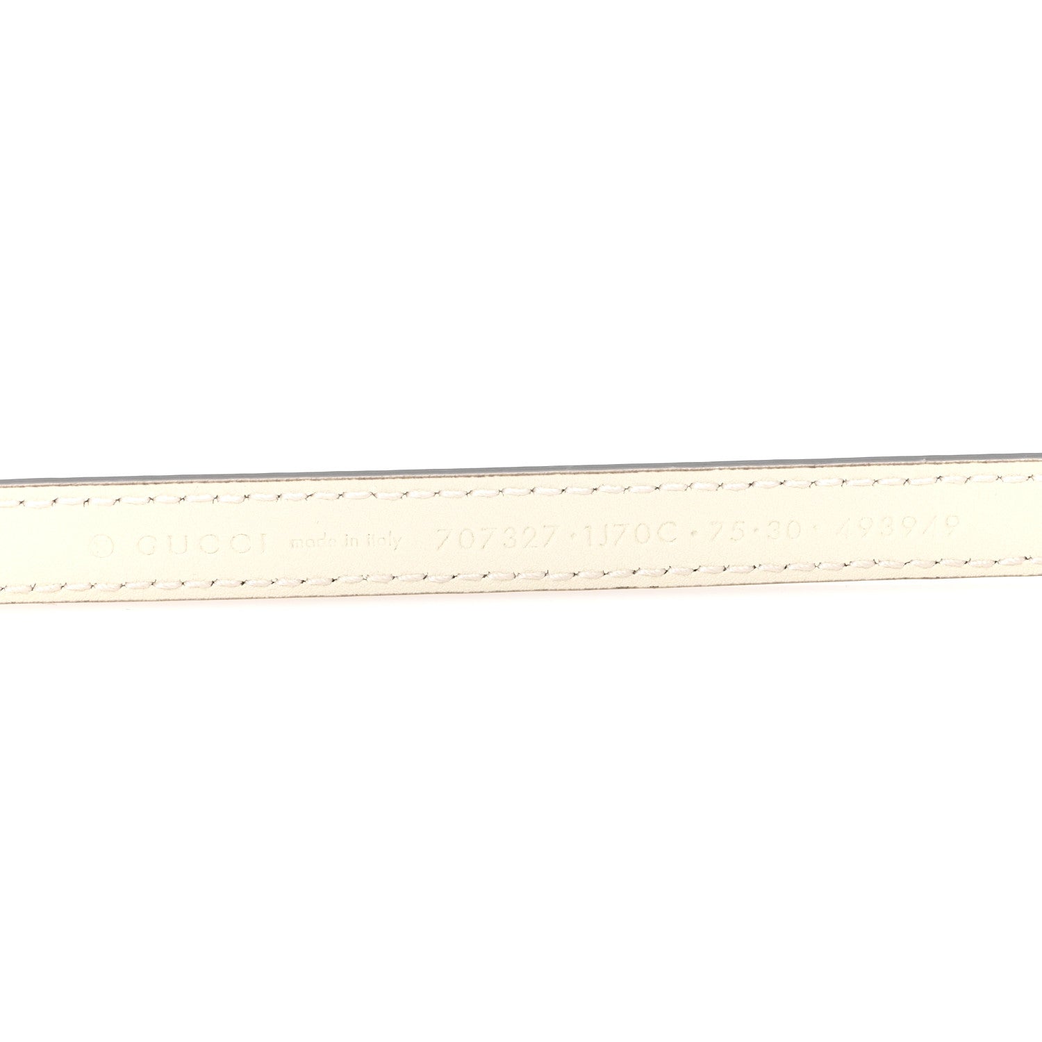 Gucci Patent Double G Thin Belt 75 30 Mystic White 3 of 4