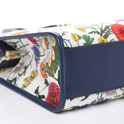 Gucci Canvas Medium Flora Tote White Multicolor Blue Agata 8 of 11