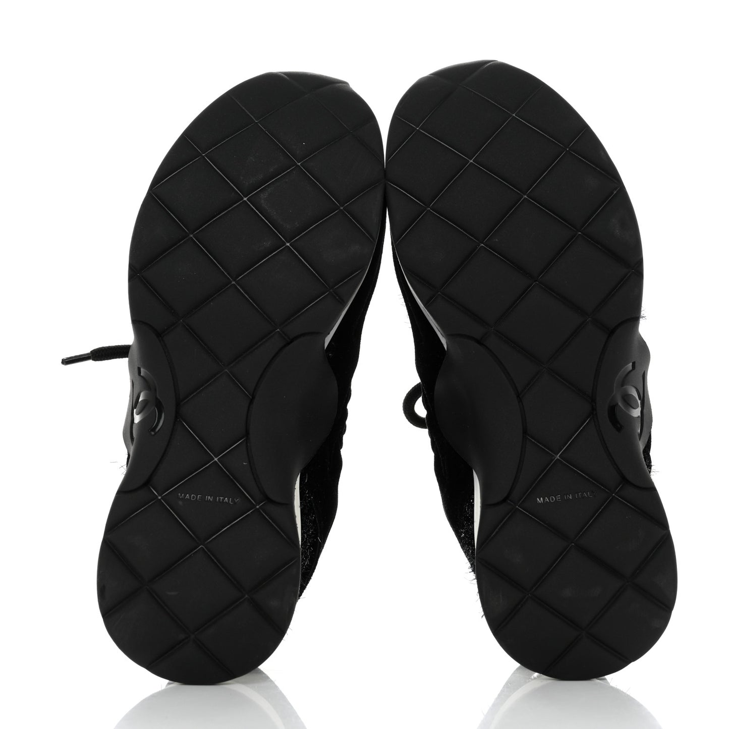 Stretched Fabric Velvet CC Womens Sneakers Black