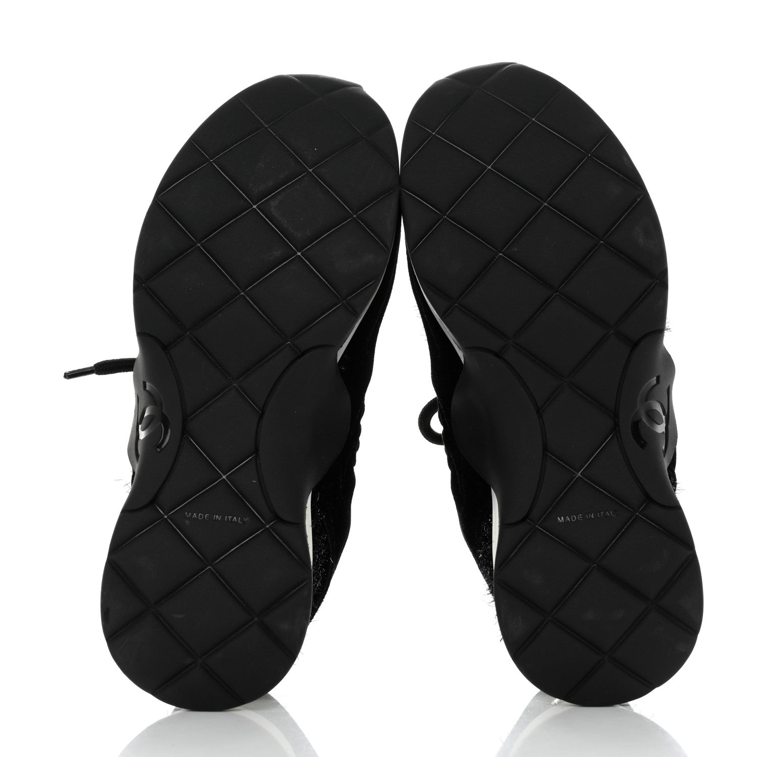 Chanel Stretched Fabric Velvet CC Womens Sneakers Black 5 of 7