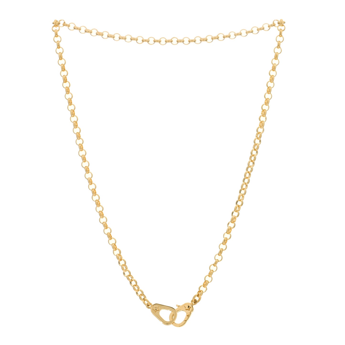 18K Yellow Gold Medium Belcher Sister Hook Chain Necklace