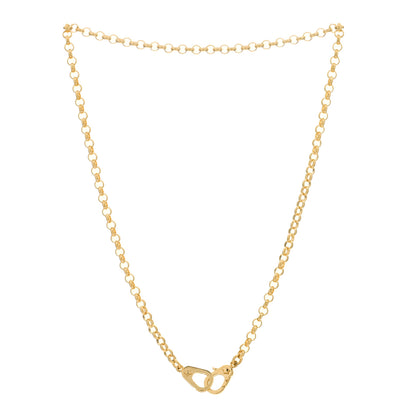 Foundrae 18K Yellow Gold Medium Belcher Sister Hook Chain Necklace 2 of 3