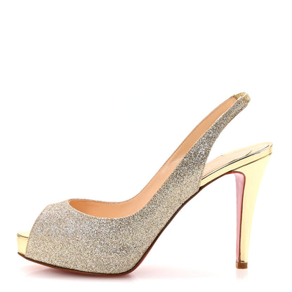 Christian Louboutin Glitter No Prive 100 Pumps 37.5 Platine 1 of 8