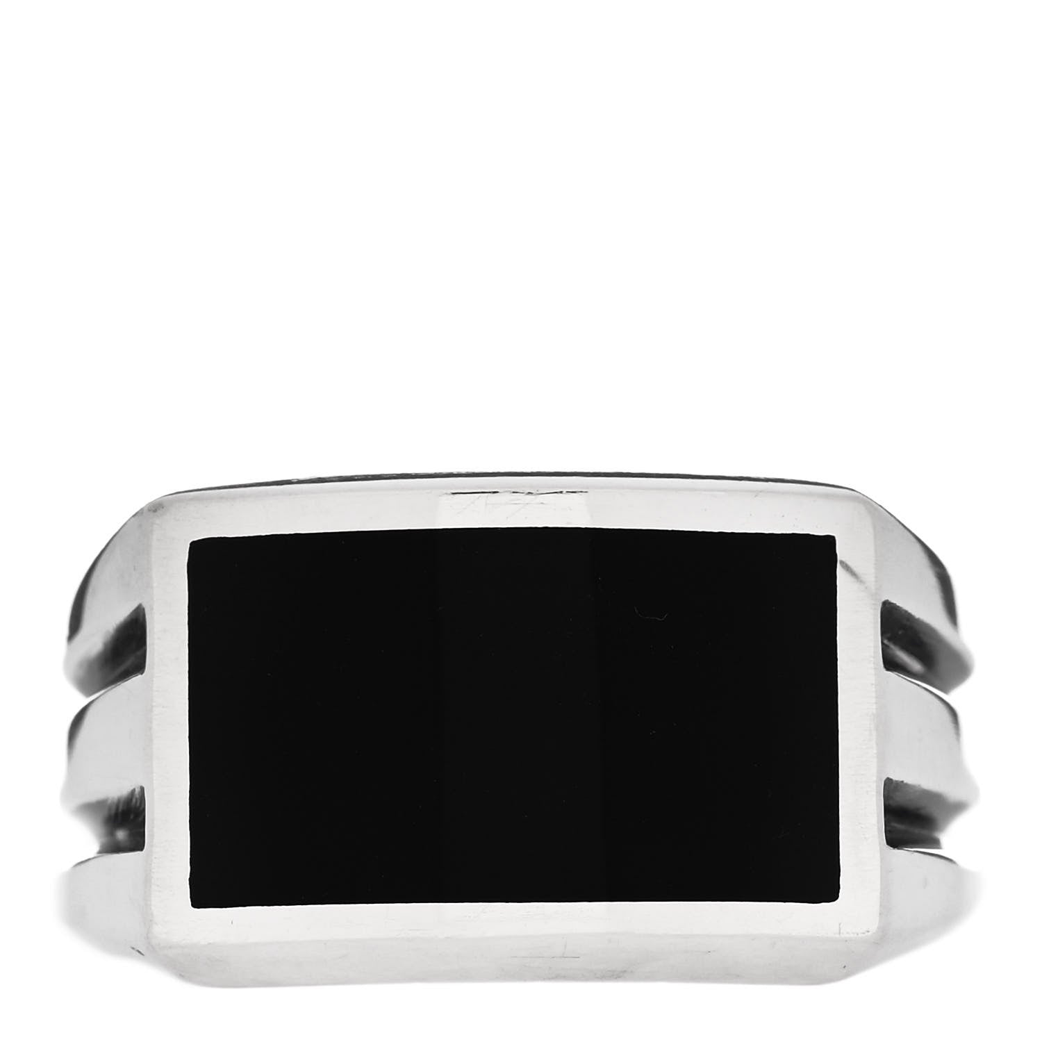 David Yurman Sterling Silver Black Onyx Beveled Streamline Signet Ring 60 9 1 of 6