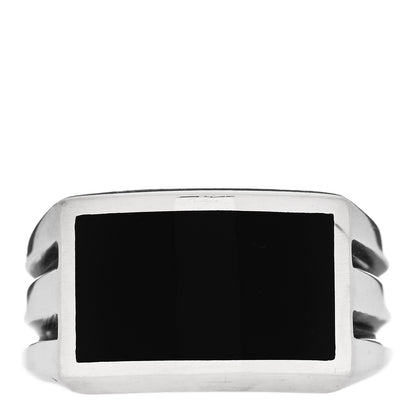 David Yurman Sterling Silver Black Onyx Beveled Streamline Signet Ring 60 9 1 of 6