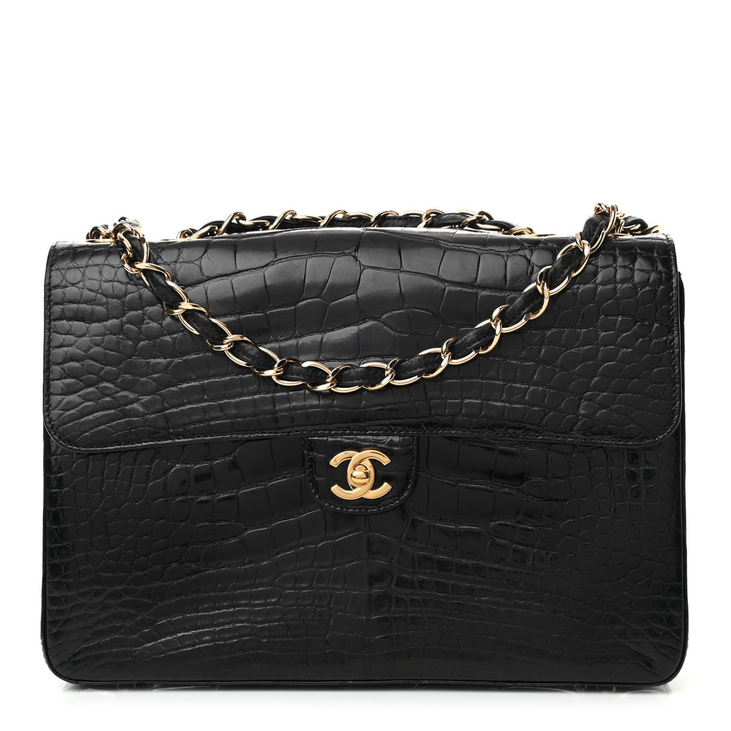 Alligator Jumbo Single Flap Black