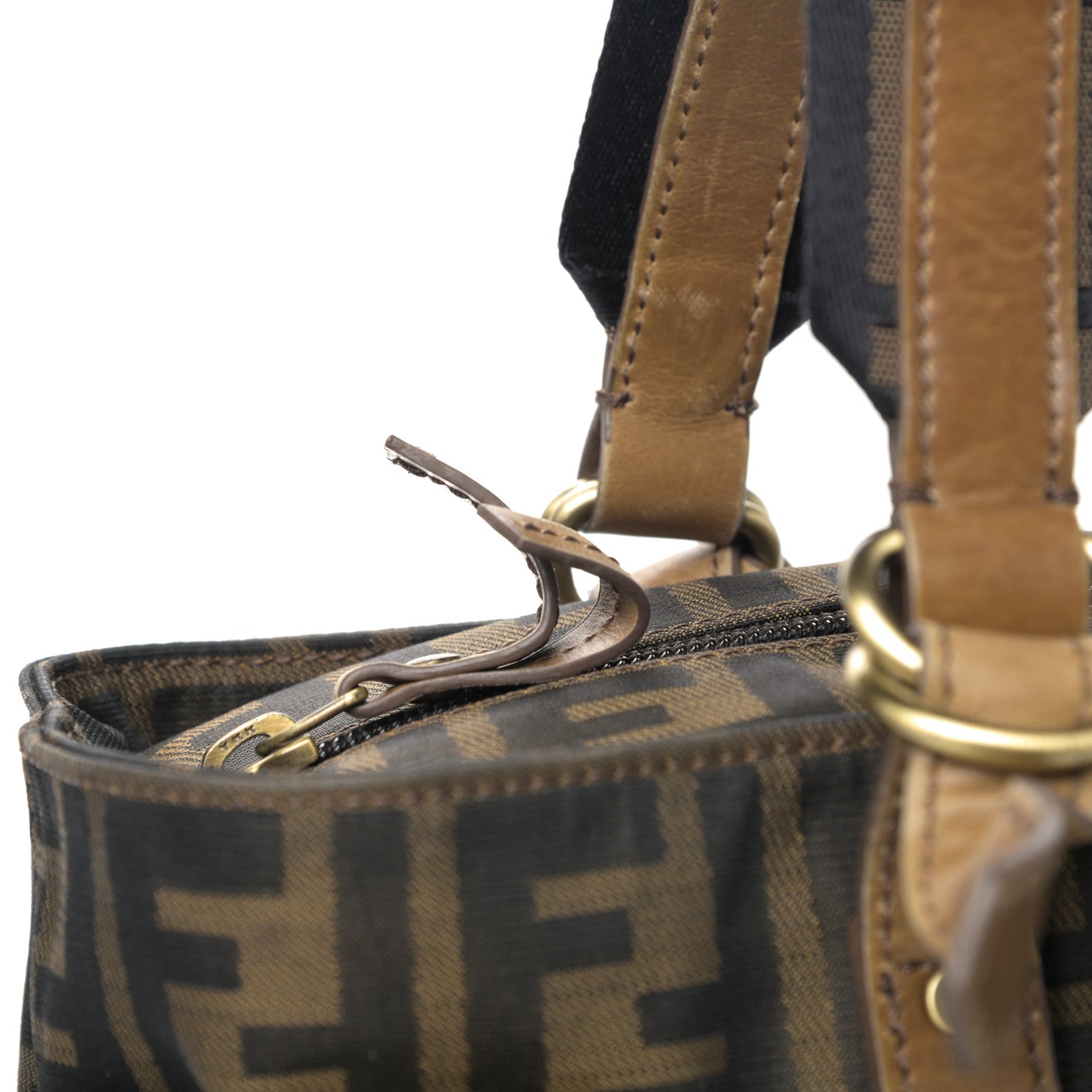 Fendi Zucca FF Top Handle Shoulder Bag Tobacco 16 of 16