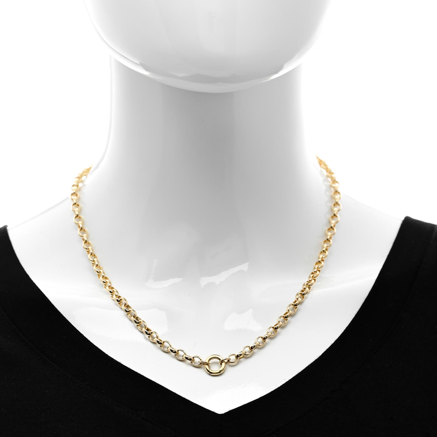 Foundrae 18K Yellow Gold Heavy Belcher Open Chain Mini Chubby Annex Link Necklace 2 of 5