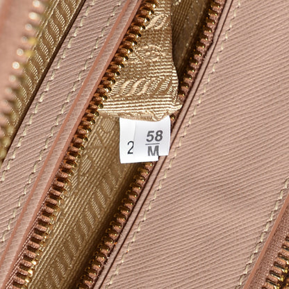 Prada Saffiano Lux Medium Double Zip Tote Cammeo 7 of 11