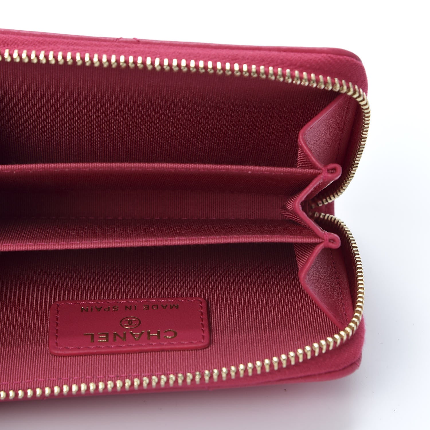 Chanel Goatskin Quilted 19 Zip Around Coin Purse Wallet Dark Pink 4 of 9