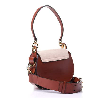 Chloe Calfskin Crocodile Embossed Small Tess Bag Pink Red 2 of 3